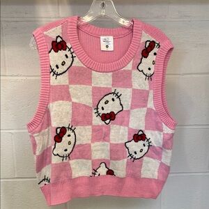 Pink Hello Kitty Checkered Sweater Vest